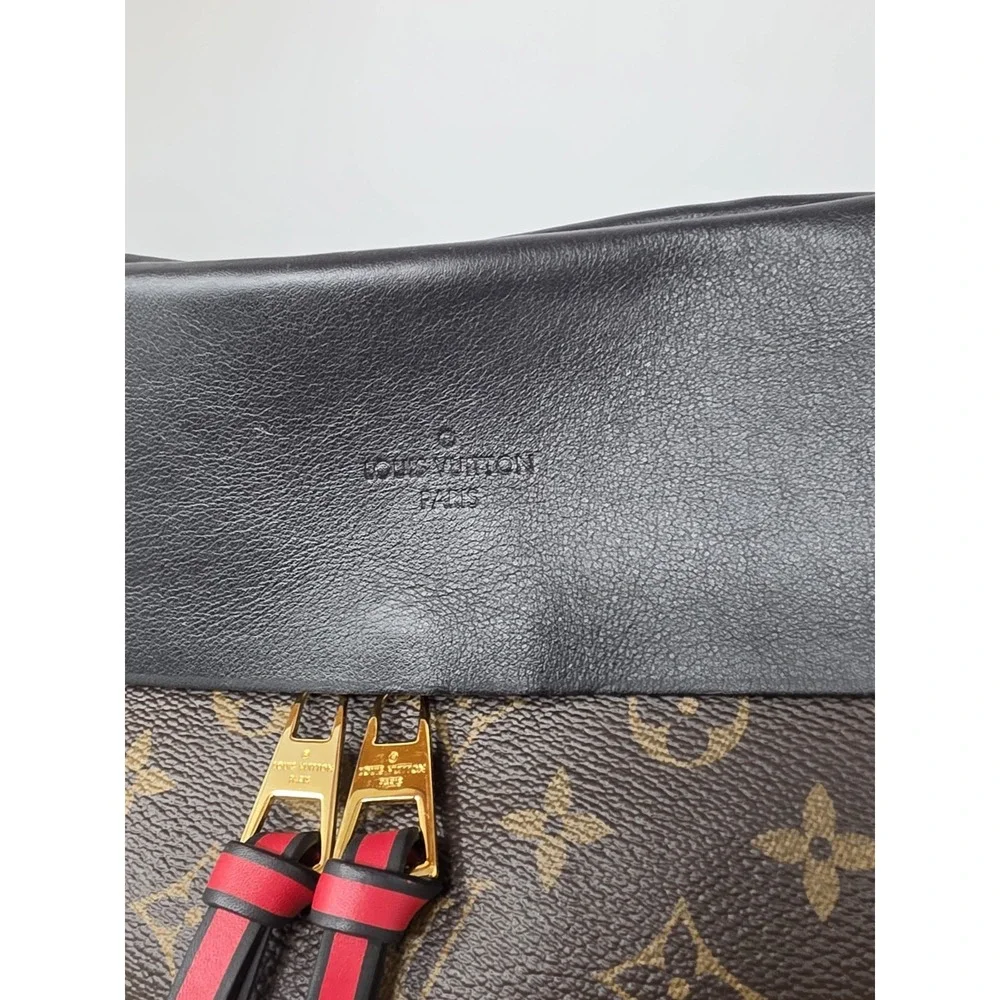 Louis Vuitton Monogram Tuileries Hobo M43154 Coated Canvas Leather Trim Handbag